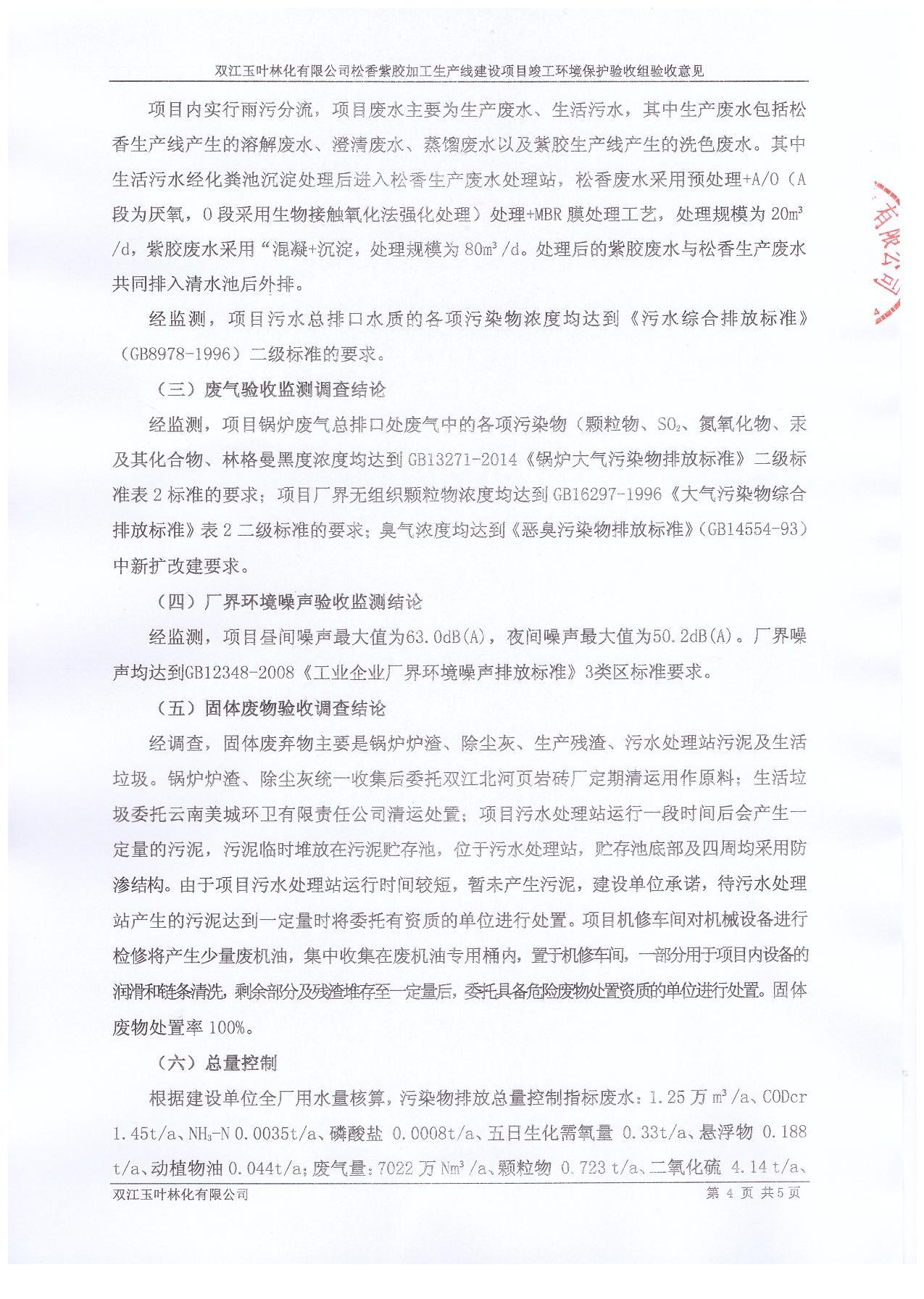双江玉叶林化有限公司验收意见及签到表
