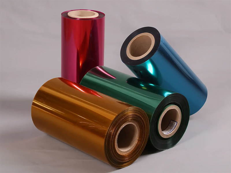 Color aluminized film pre-coating application and advantages