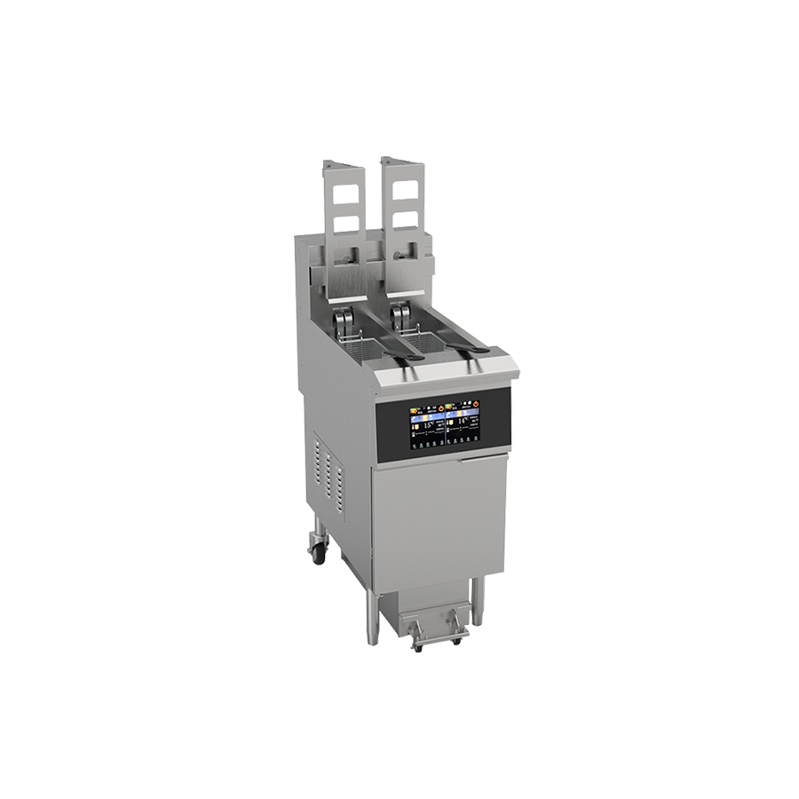 Elevating touch screen dual cylinder electric fryer OFE-H213L
