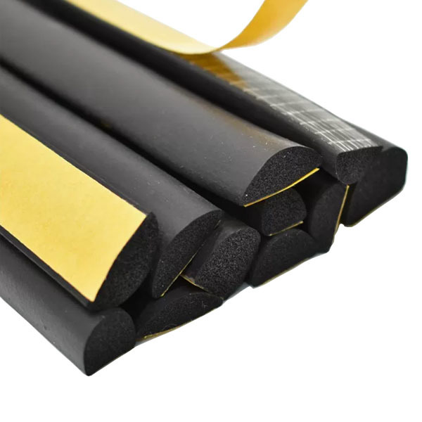Semicircle self adhesive EPDM foam rubber strip