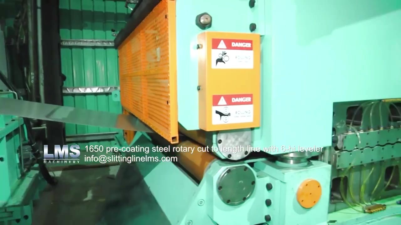 1650 pre-coating steel rotary cut to length line with 6-hi leveler.mp4