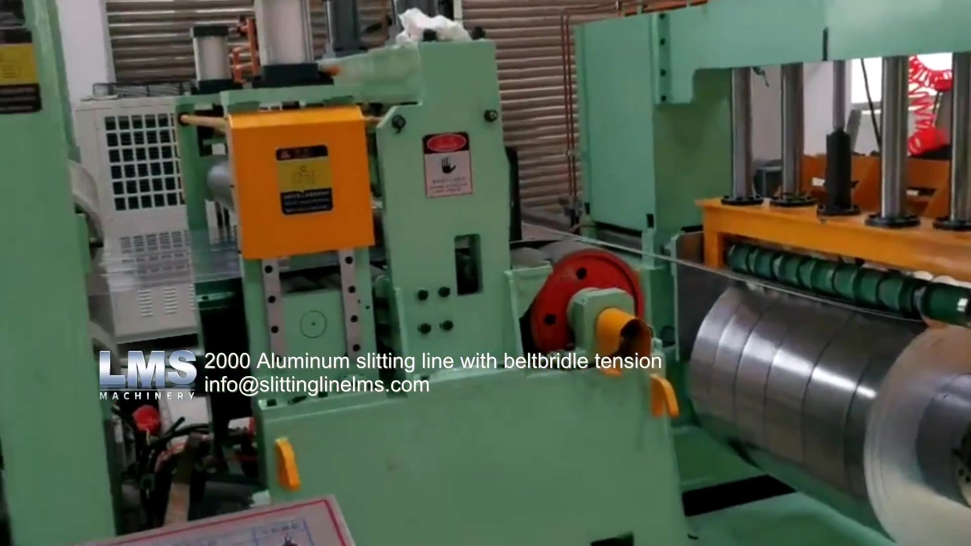 2000 Aluminum slitting line with beltbridle tension.mp4