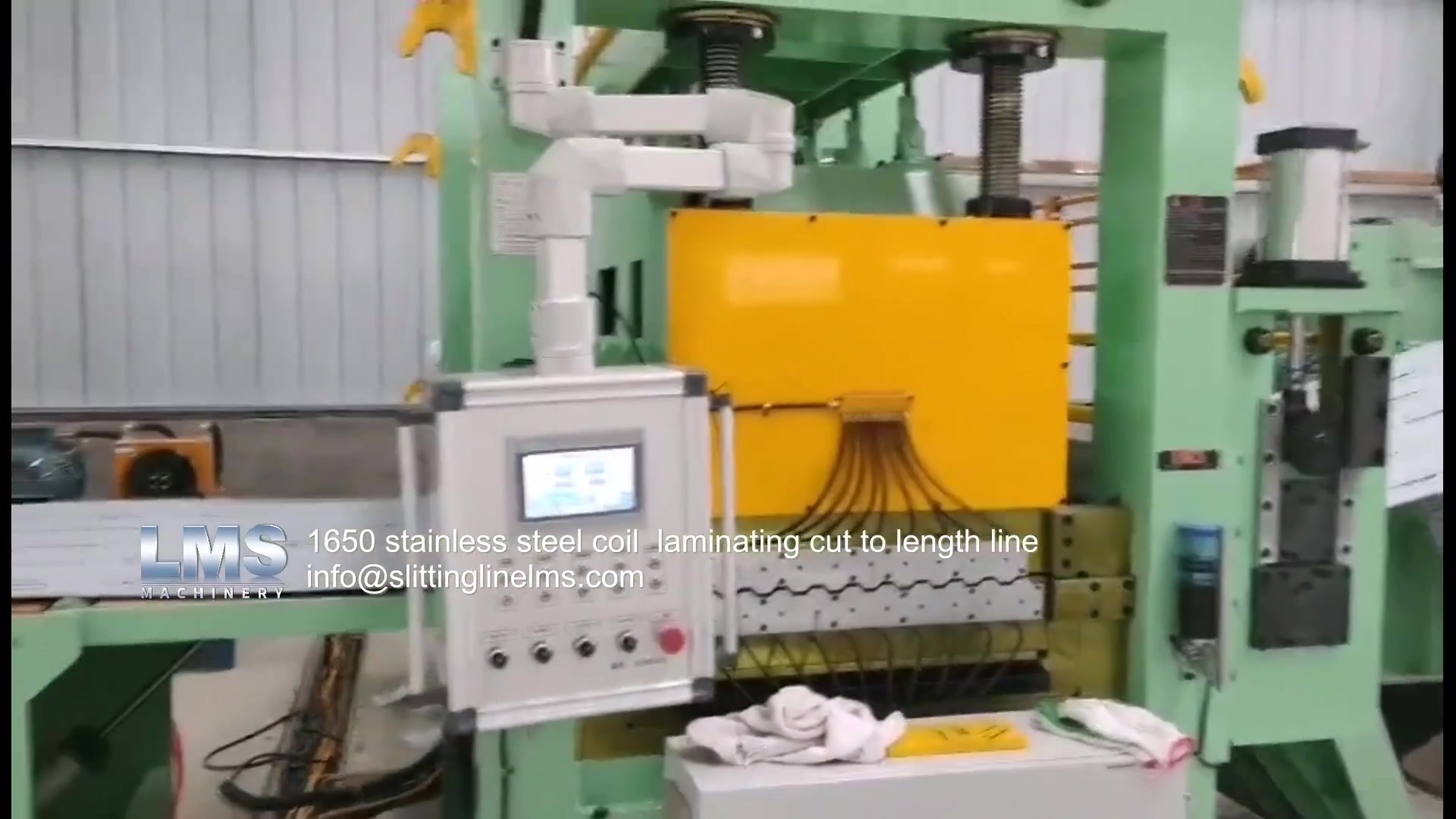 1650 stainless steel coil laminating cut to length line.mp4