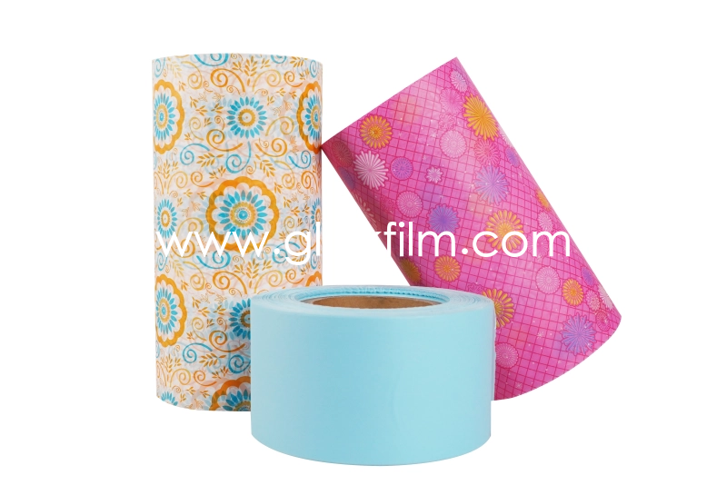 Printing PE pouch film disposable sanitary pads raw material
