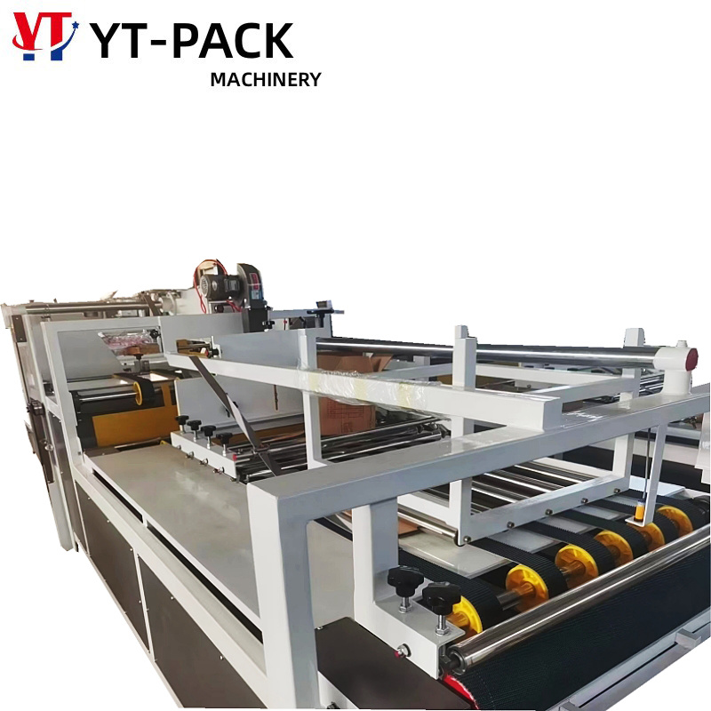 Semi-automatic box gluing machine