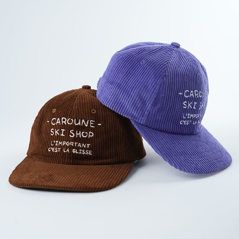 Gorra snapback personalizada de pana bordada, deportiva, de 6 paneles