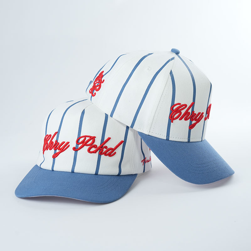 Gorra de béisbol de algodón Yukaihe de 5 paneles, de dos tonos, con bordado y ajustable
