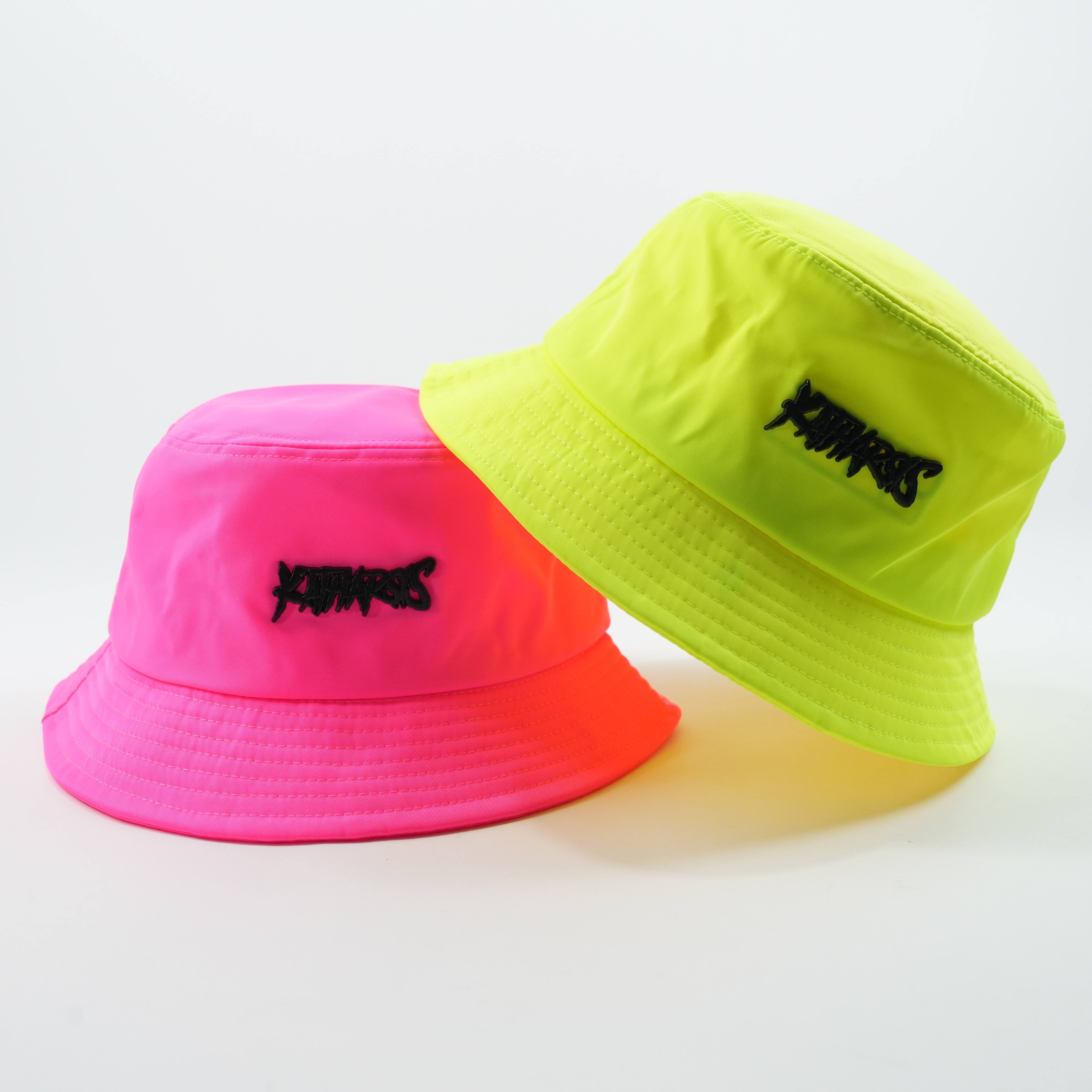 Wholesales Custom Metal Logo Nylon Fabric Bucket Hat High Quality New Fashion Design Bob Cap Thicker Nylon Bucket Cap