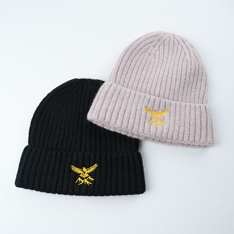 Yukaihe Custom Embroidered Knit Beanie Winter Warm Ribbed Skull Cap