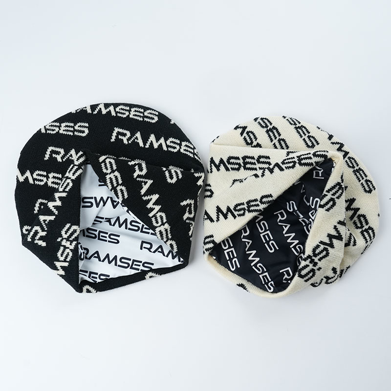 Gorra de punto cálida de otoño e invierno con estilo retro y letras modernas