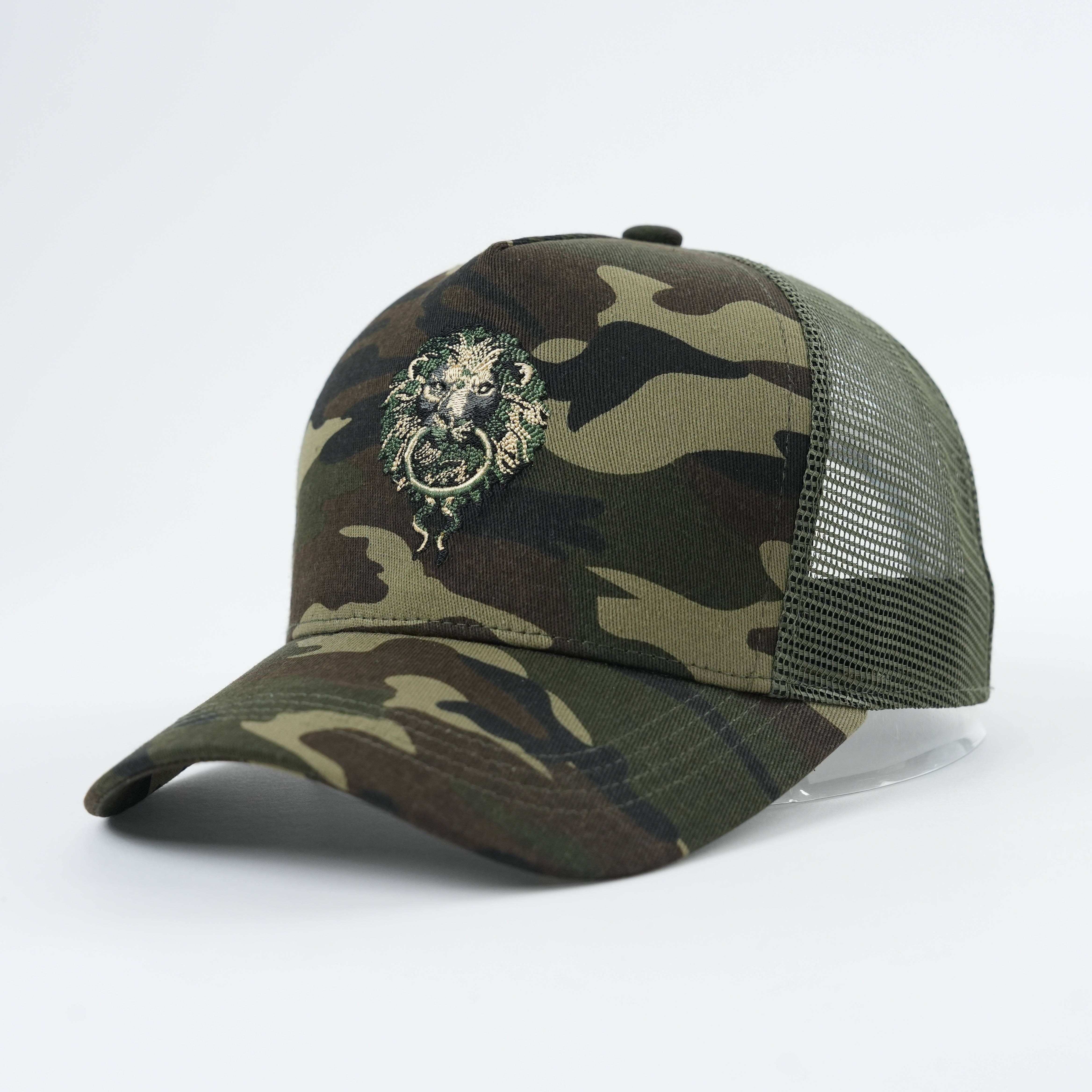 custom camo trucker hats cap with embroidery, real tree fabric trucker caps embroidered logo, high quality cotton trucker hat