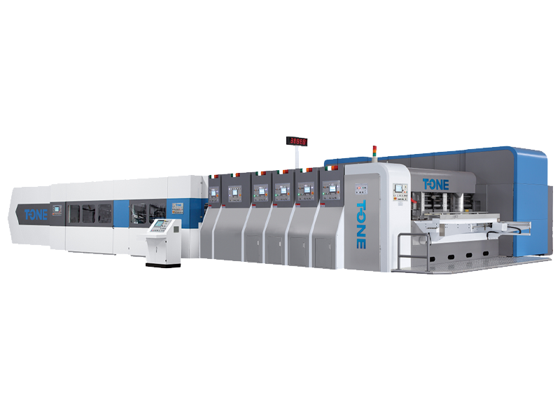 T-GCF移動式高速印刷開槽模切糊箱打包機(jī)械手聯(lián)動線