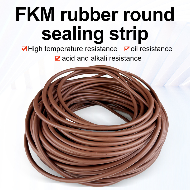High temperature resistant fluororubber strip Aging-resistant Solid Round Strip oil resistant FPM FKM round strip