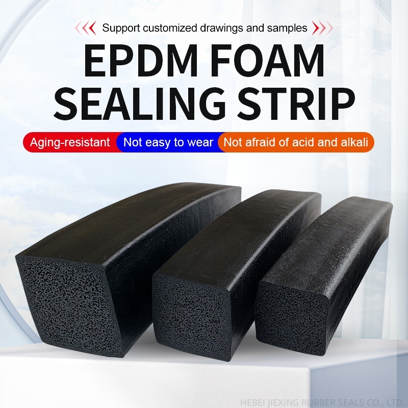 High elastic EPDM foam strips Wear-resistant EPDM rubber foam strips Anti-ultraviolet EPDM foam strips Anti-aging black EPDM foam sealing strips