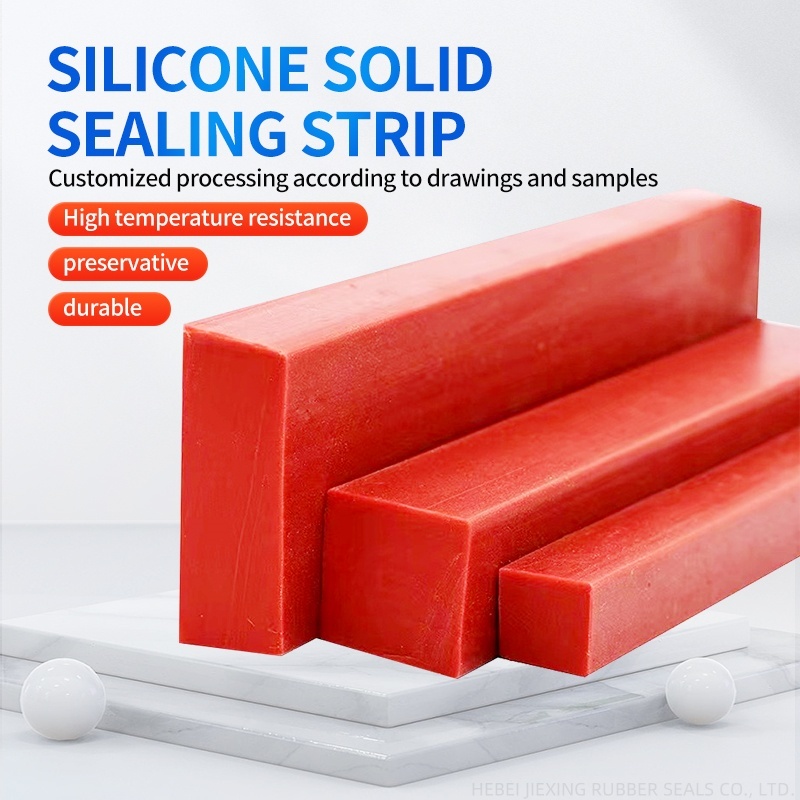 High temperature resistant silicone solid flat strip High elastic silicone solid strip Flexible rectangular silicone strip Silicone dense sealing strip