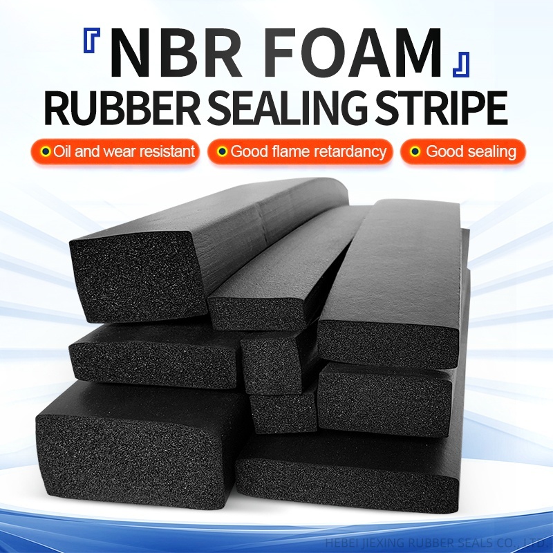 Sponge rubber sealing strip Nitrile foam square strip Square foam rubber strip Wear-resistant and pressure-resistant rubber foam flat strip Oil-resistant nitrile foam sealing strip