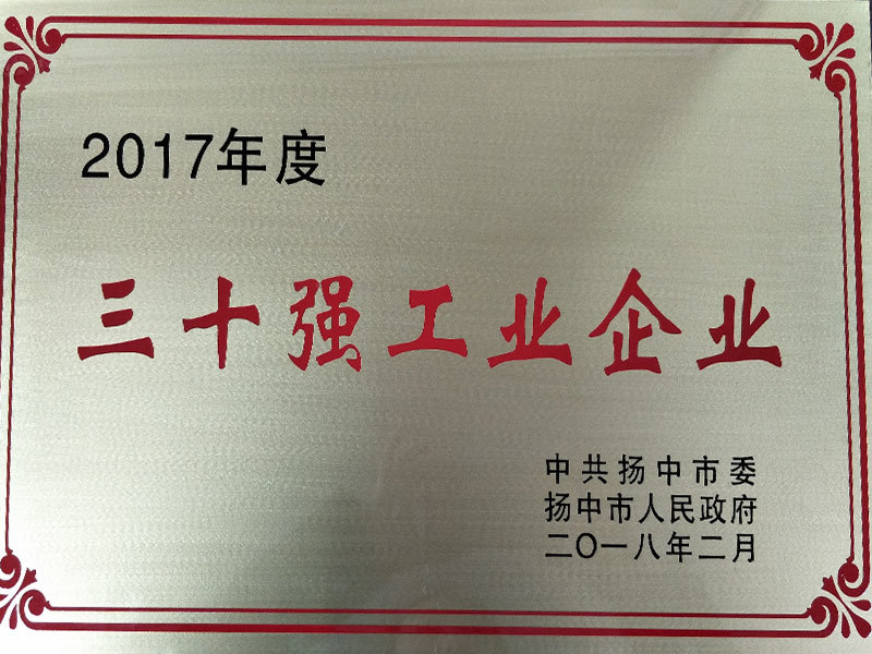 2017年度三十强工业企业