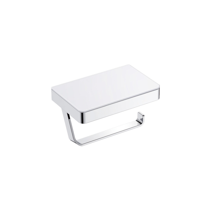 Roll holder with shelf