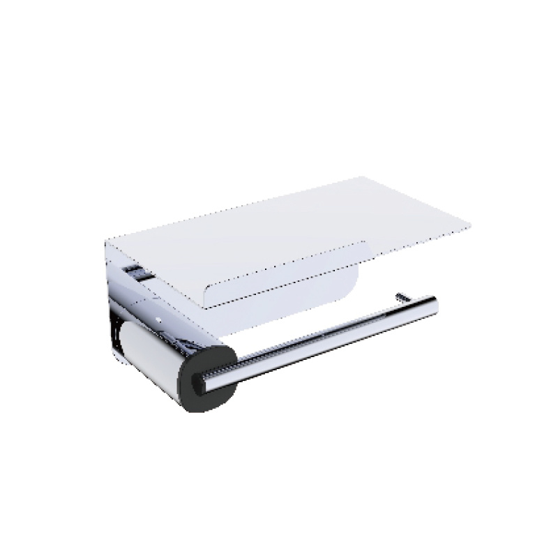 Roll holder with shelf