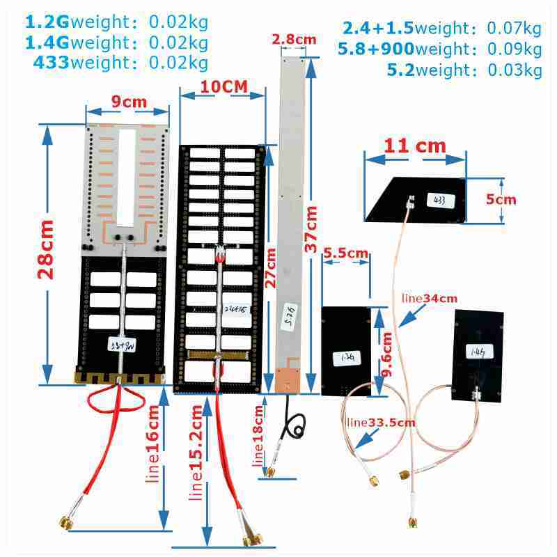 2.4G +1.5Gjammer drone  PCB Antenna