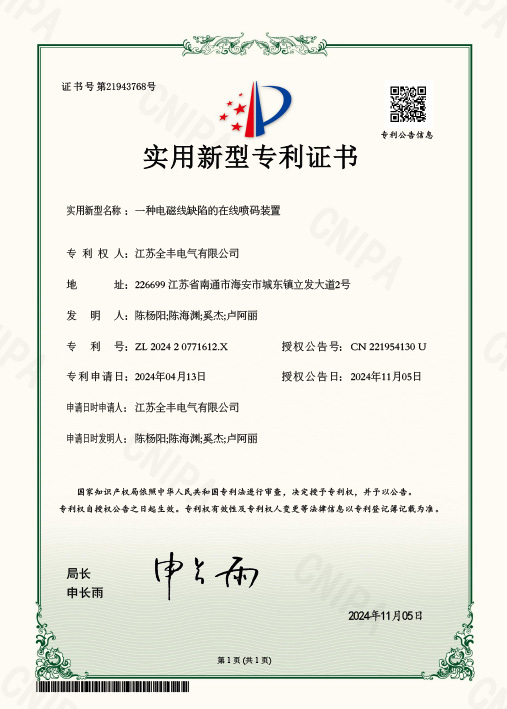 Utility model patent certificate
