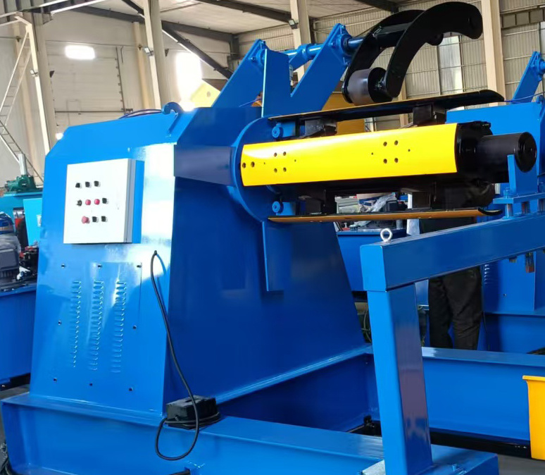 Automatic 10 Ton Sheet Metal Coil Steel Strip Manual Uncoiler Machine Hydraulic Decoiler with Loading Car Automatic 10 Ton Sheet Metal Coil Steel Strip Manual Uncoiler Machine Hydraulic Decoiler with Loading Car