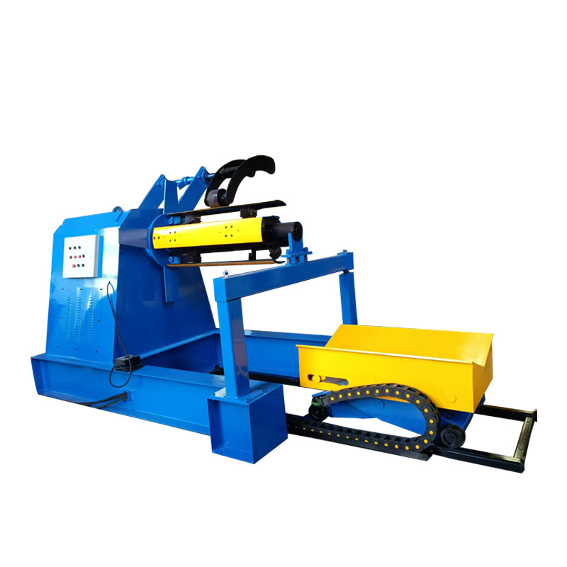 Automatic 10 Ton Sheet Metal Coil Steel Strip Manual Uncoiler Machine Hydraulic Decoiler with Loading Car