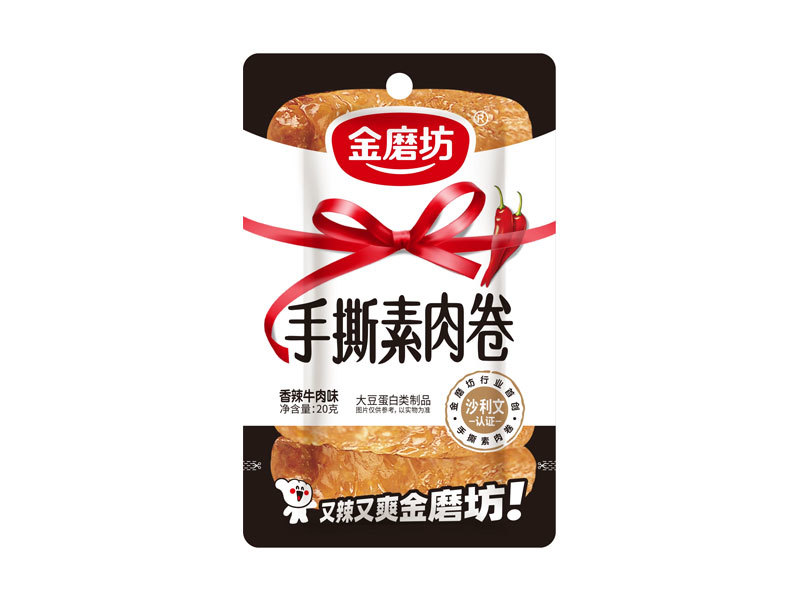 Hand-torn vegetarian meat roll spicy beef flavor 20g