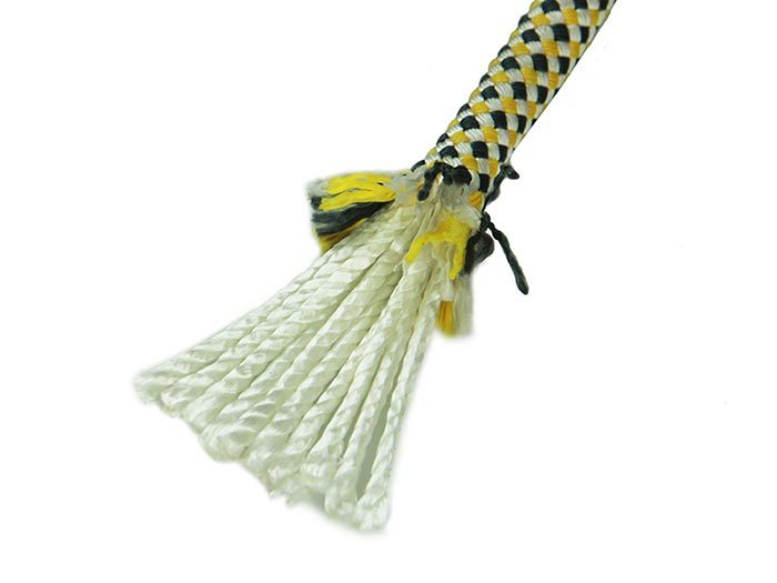 32-strand polyester double braided rope black yellow white