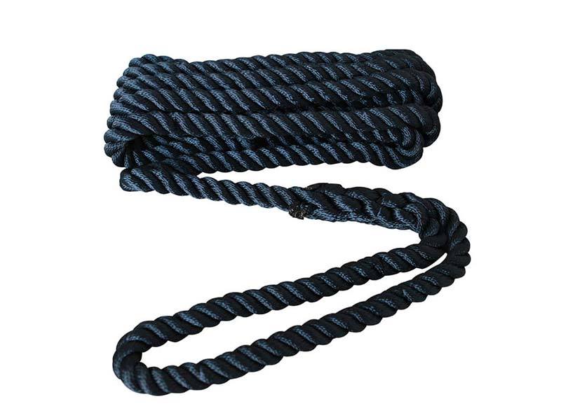 Polyester three-strand twisted rope for ships