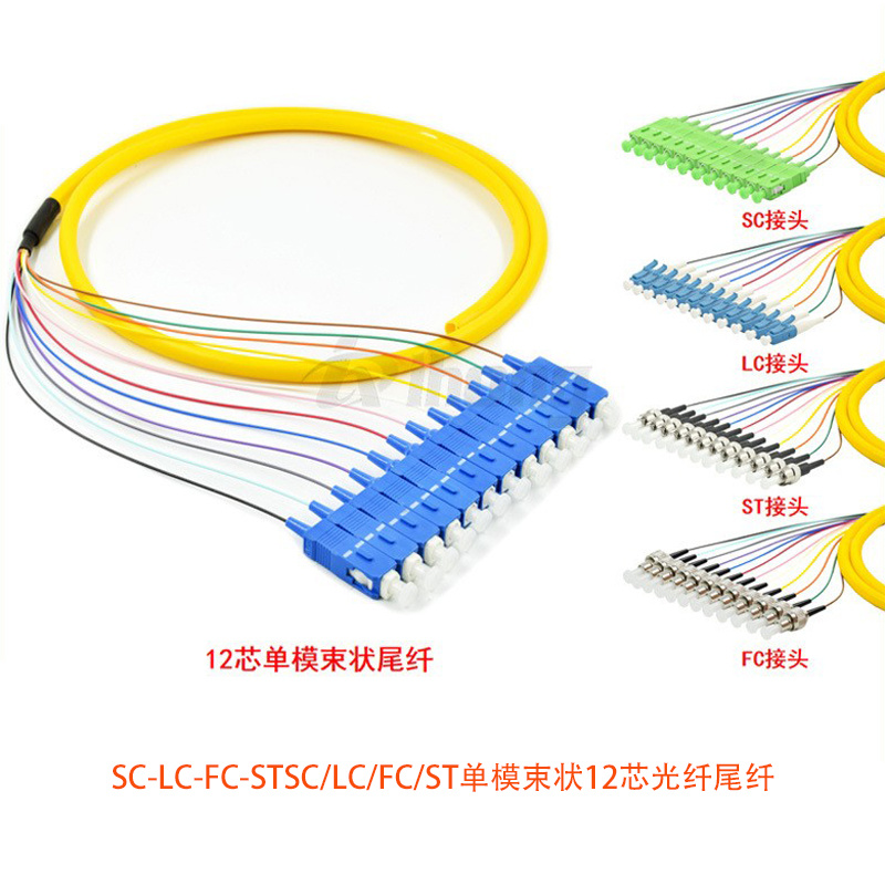 SC/LC/FC/ST单模束状12芯光纤尾纤