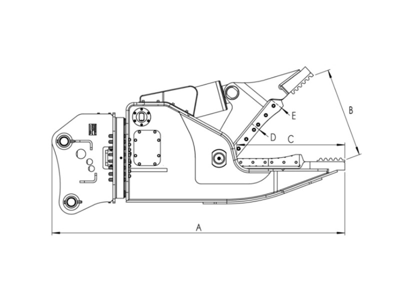 Single Hydraulic Cylinder Scrap Shear