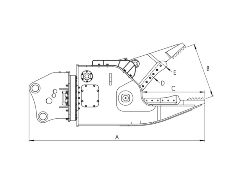 Single Hydraulic Cylinder Scrap Shear