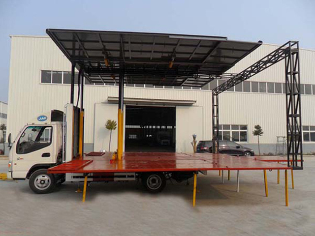 Stage propaganda vehicle hydraulic system