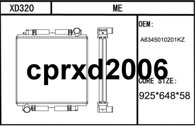 XD320 mercedes bus O500 radiator A6345010201KZ