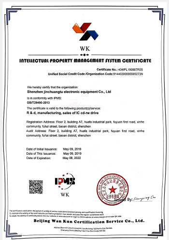 Intellectual Property Management System Certification Certificate 2