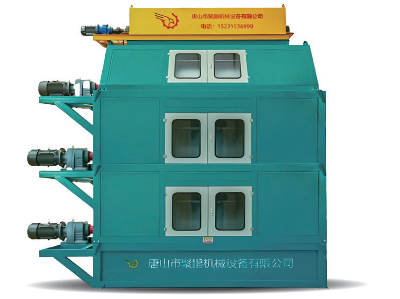 Three-roll dry magnetic separation and titanium selection integrated type I