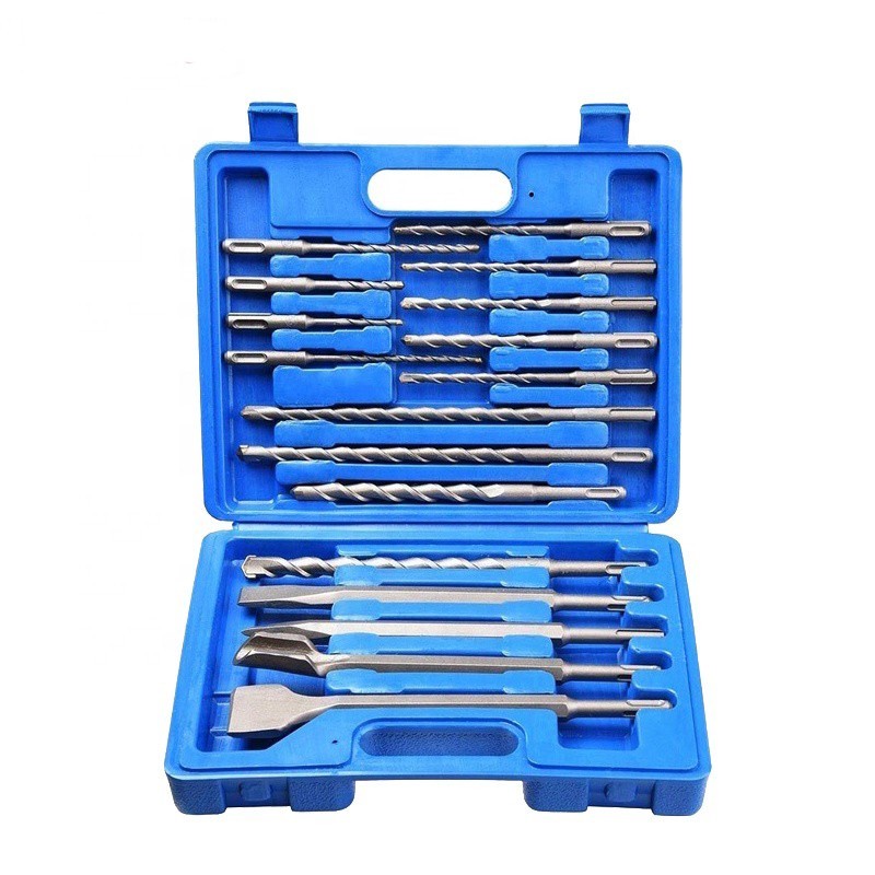 Hammer Drill Set Plastic Box Or Aluminium Box With Heavy Breaker Hex Shank Chisel