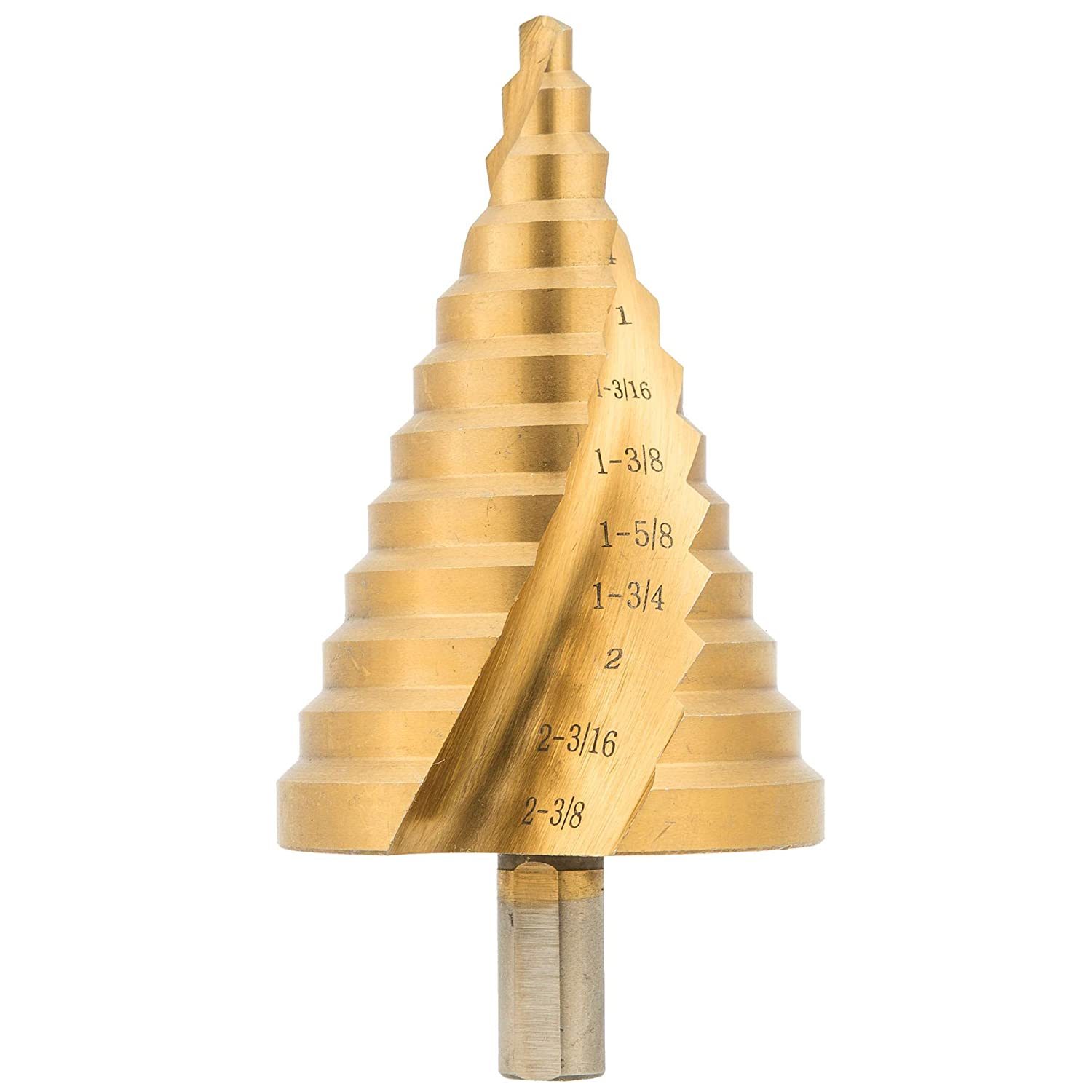 Round/Hex Shank Drill Bit Titanium Coated high Speed Steel (HSS) Drill bit Set HSS Spiral Groove Step Drill Bit Shockwave Impact Duty Step Bit