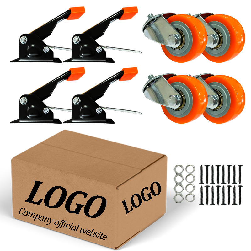 Fashion Product 600lbs Pu Machinery Table Wheel Workbench Caster Wheel Kit 2.5 Inch Heavy Duty Side Mounted Retractable Casters
