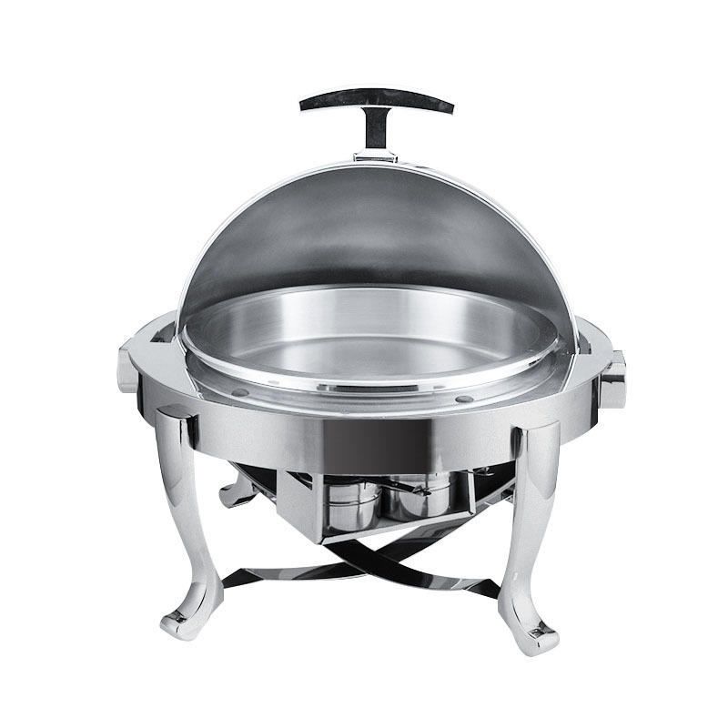 Roll Top Round Chafing Dish / Soup station (With Glass Window)
