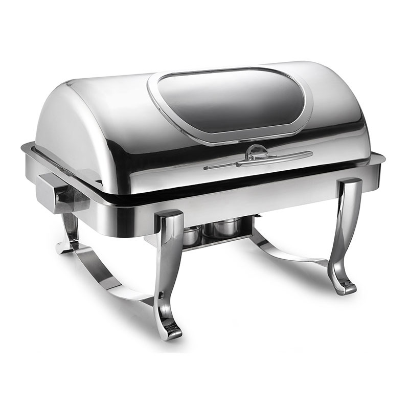 Roll Top Rectangular Chafing Dish / Soup station (With Glass Window)