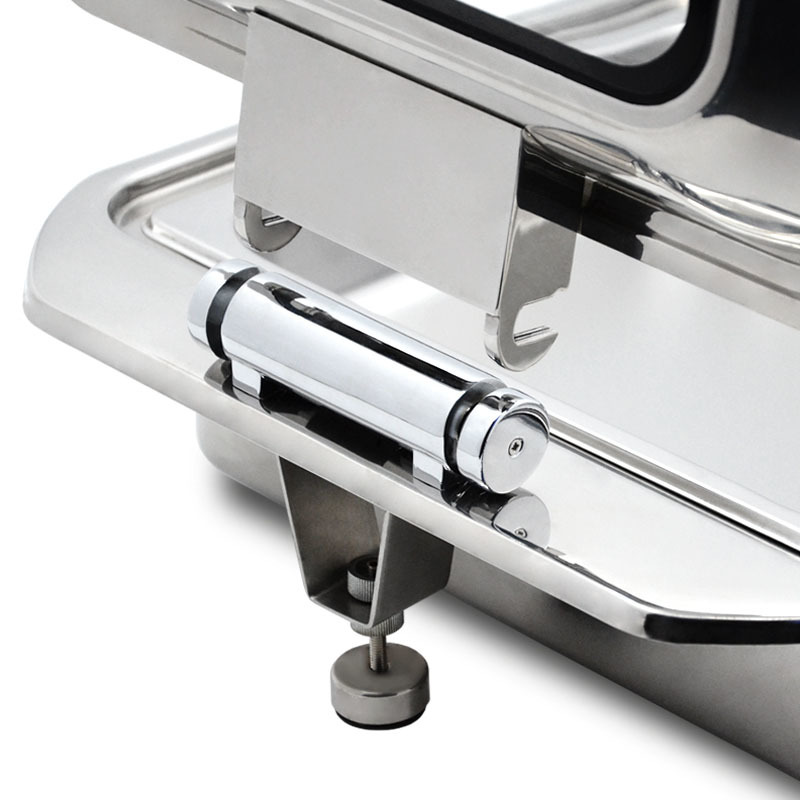 Mechanical Hinge Rectangular Chafing Dish With Glass Window
