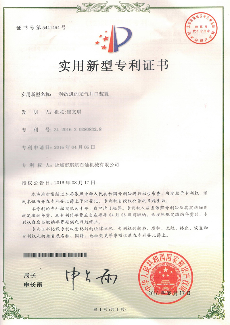 Improved gas production wellhead device Improved gas production wellhead device