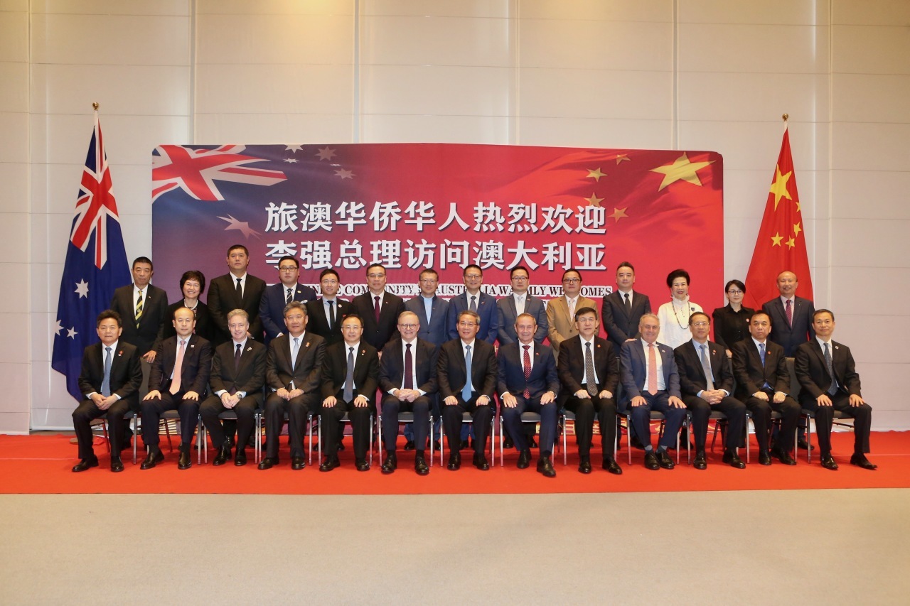 中澳总理共同出席澳大利亚华侨华人举行的欢迎宴会，黑金刚海外公司负责人杨湘龙参加