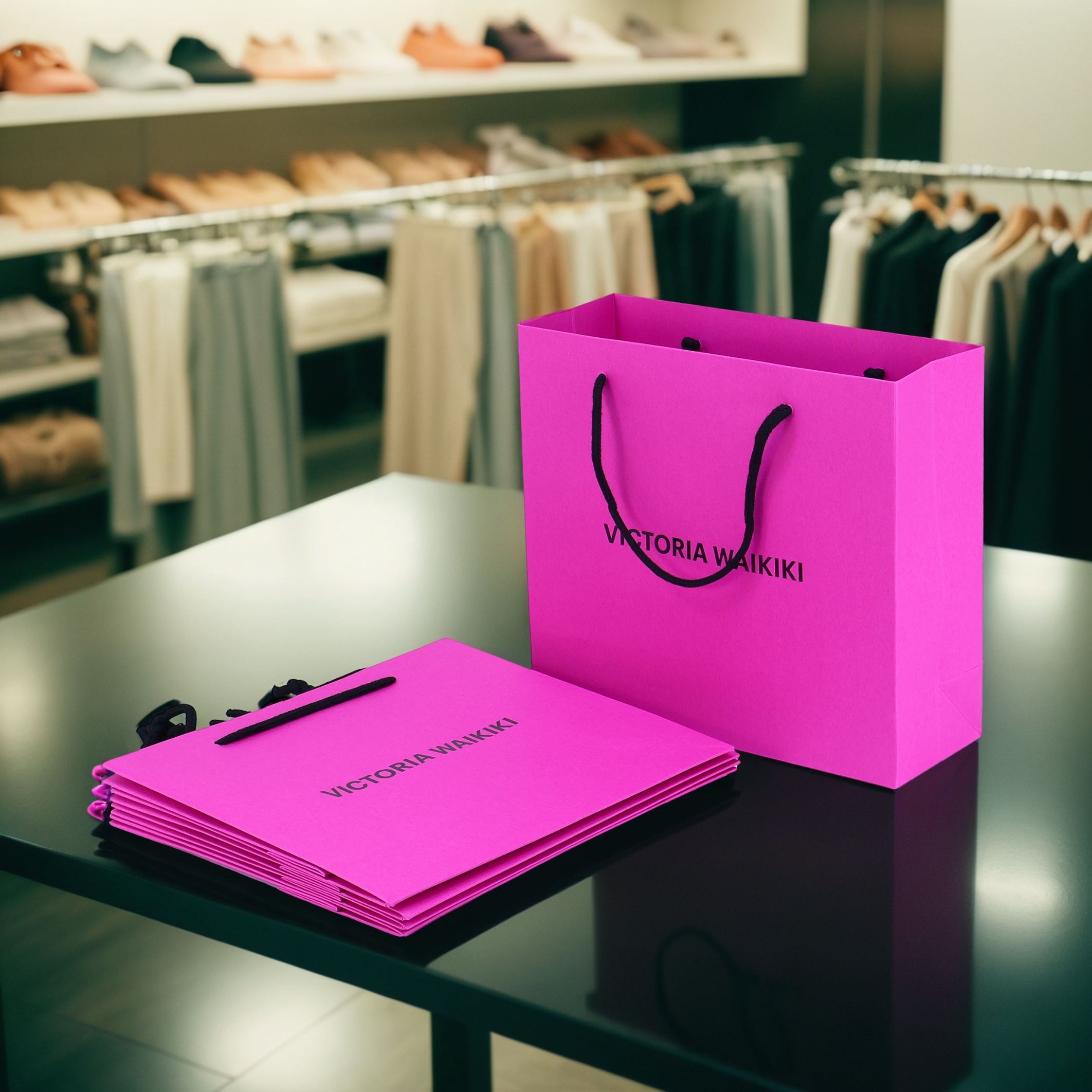 Luxury purple Recycled Boutique Design Clothing Shoes Underwear Packaging Shopping Gift Custom Logo Paper Bag