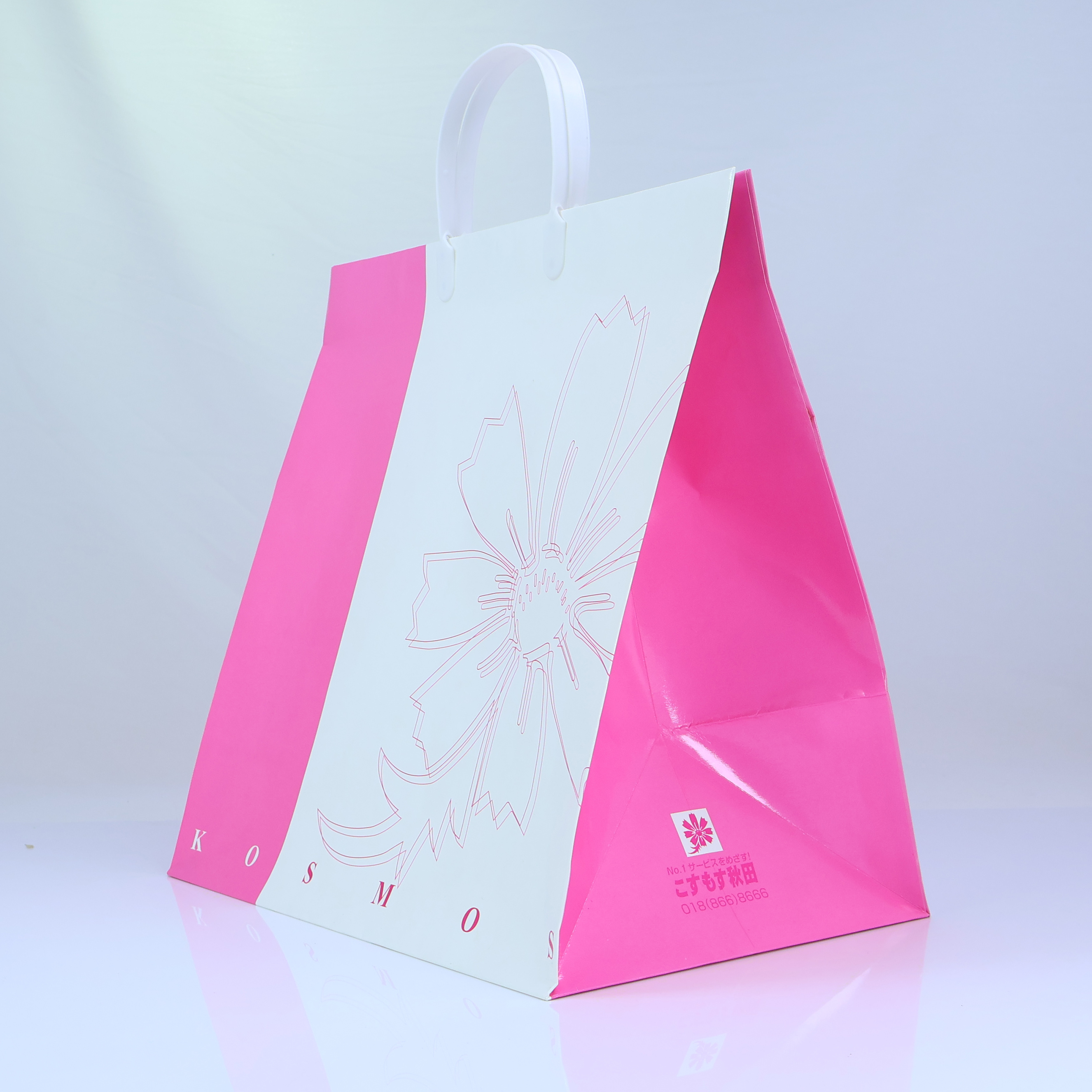 Fast Delivery Custom Print Logo with Plastic Handle Custom Packaging pink Paper Bags