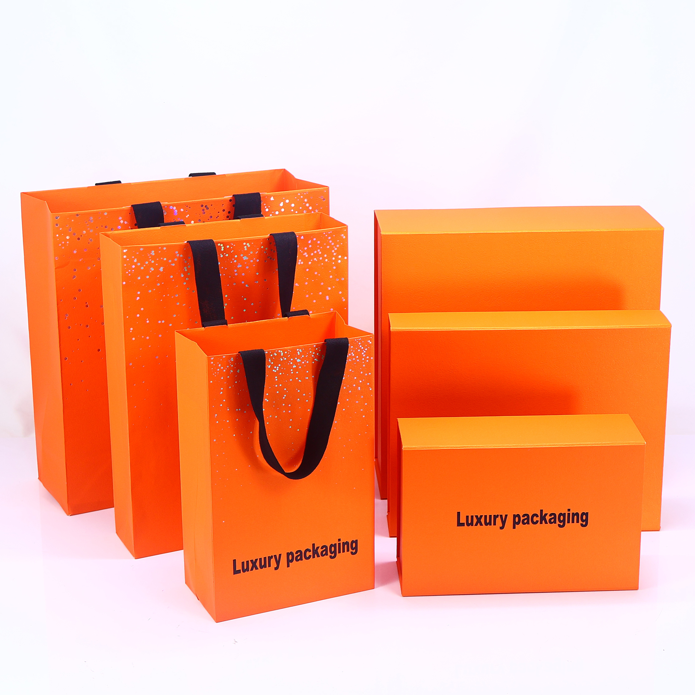 High quality carton custom Recyclable Gift Rectangle Food orange Retail Store Packaging Rigid folding bread Paper Boxes