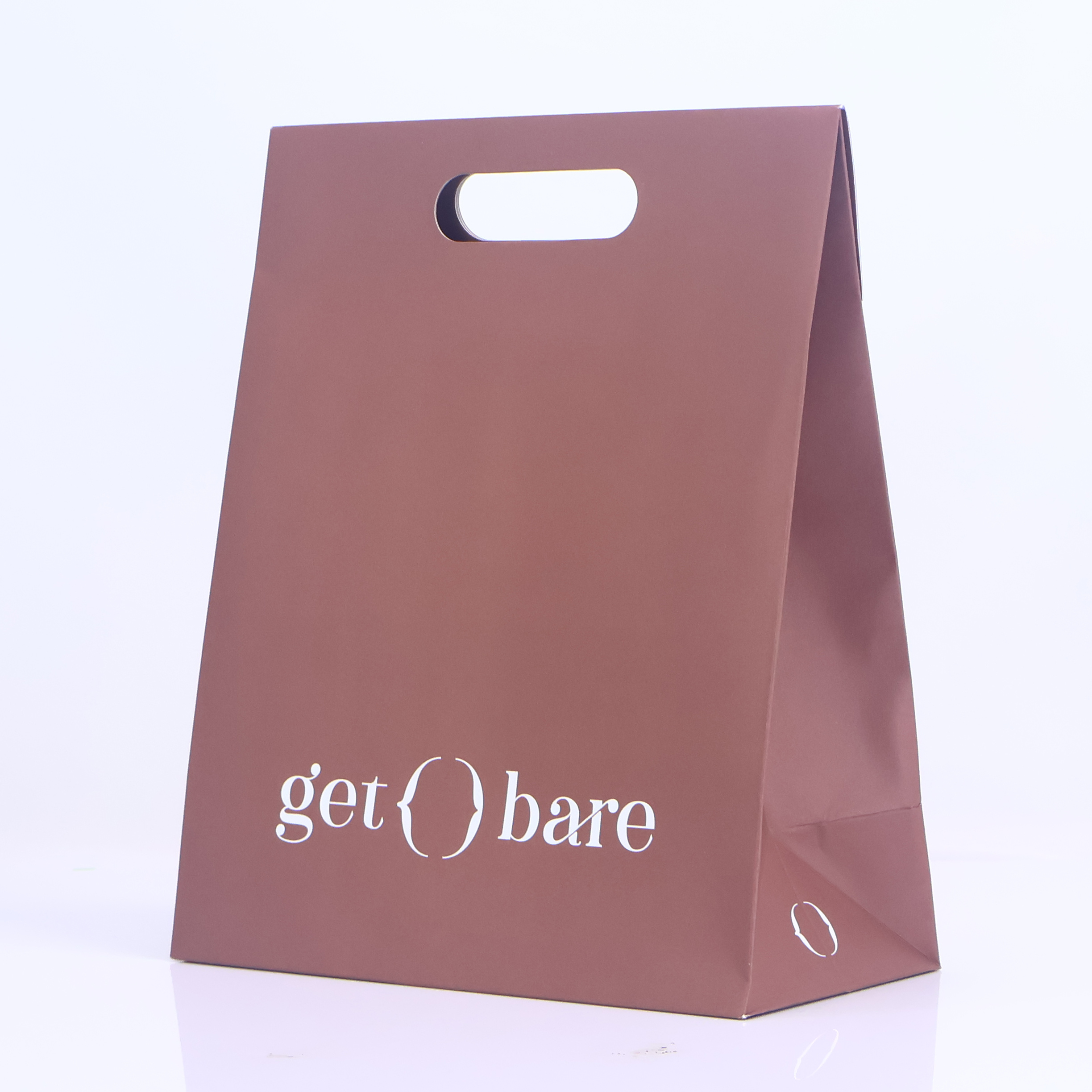 Brown die cut paper bag