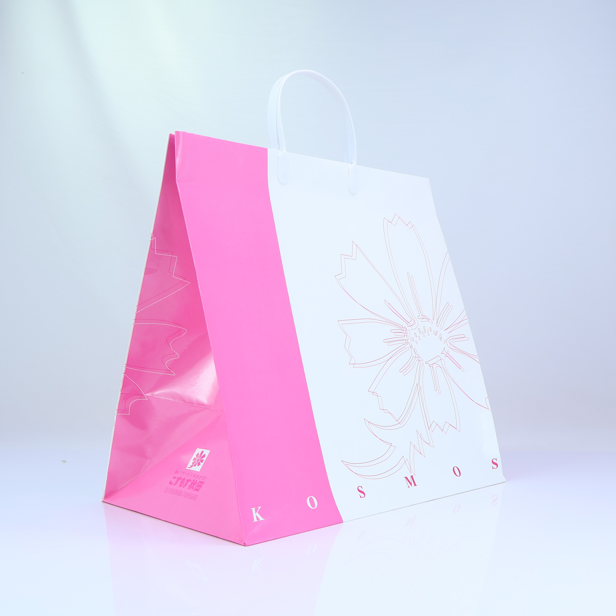 Fast Delivery Custom Print Logo with Plastic Handle Custom Packaging pink Paper Bags